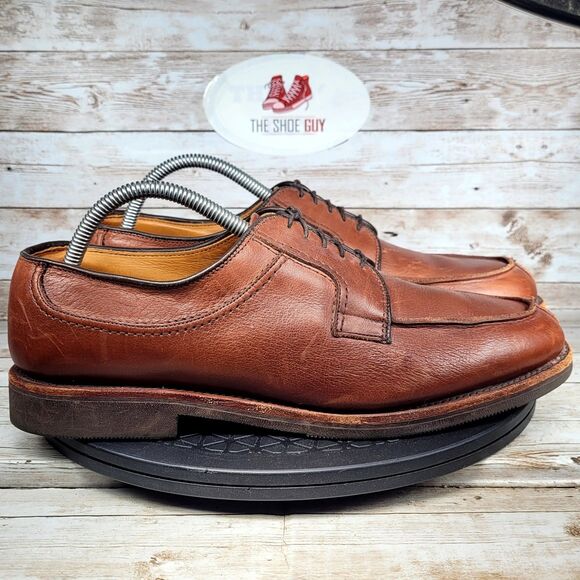 Allen Edmonds Men's Size 9 STOCKBRIDGE Brown Leather Lace Up Derby Shoes - Picture 1 of 16